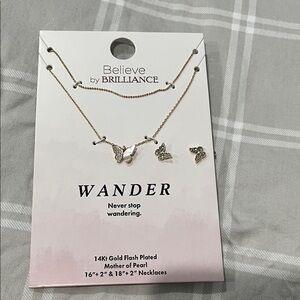 Gold Necklace and Earring Set